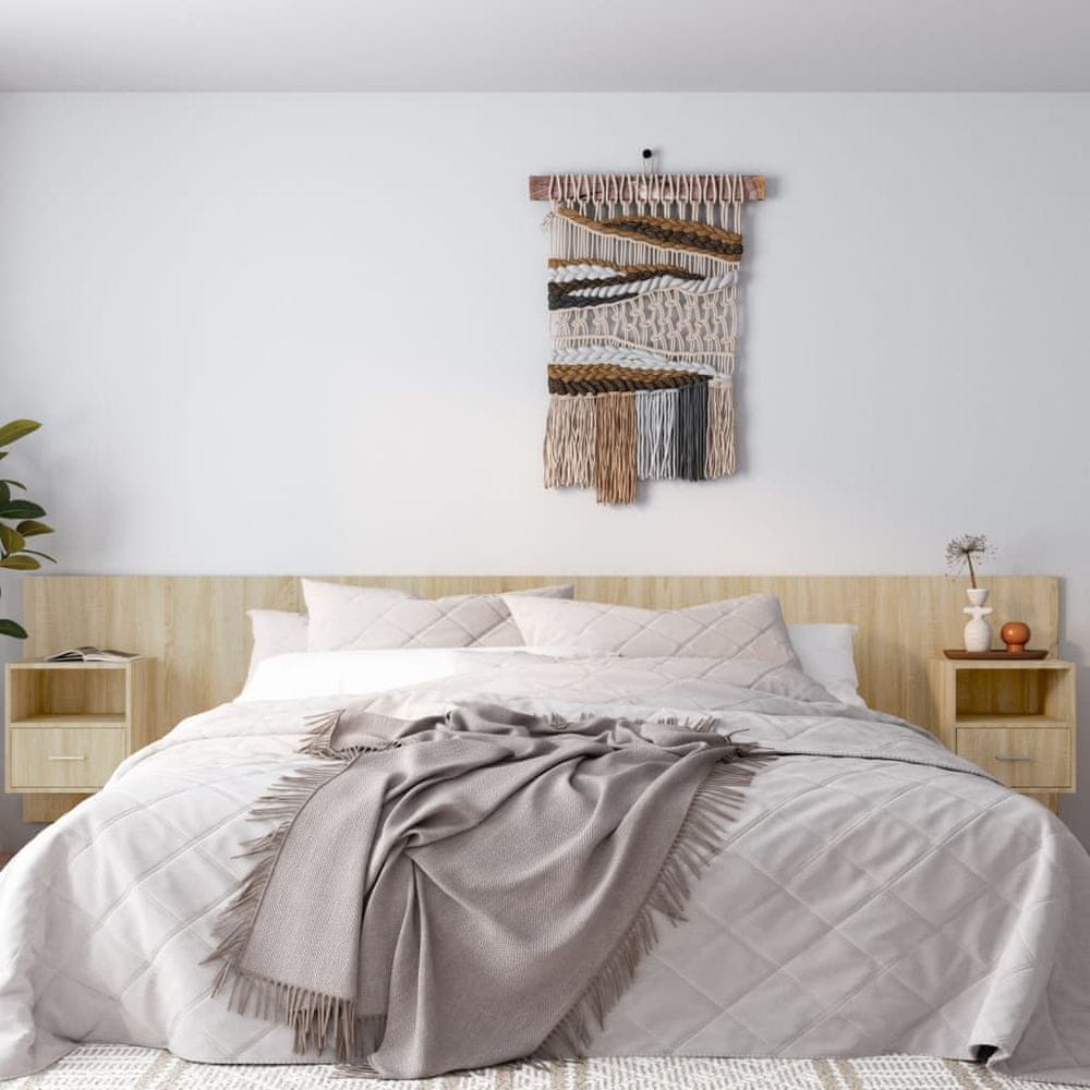 Vidaxl Čelo postele so skrinkami dub sonoma spracované drevo